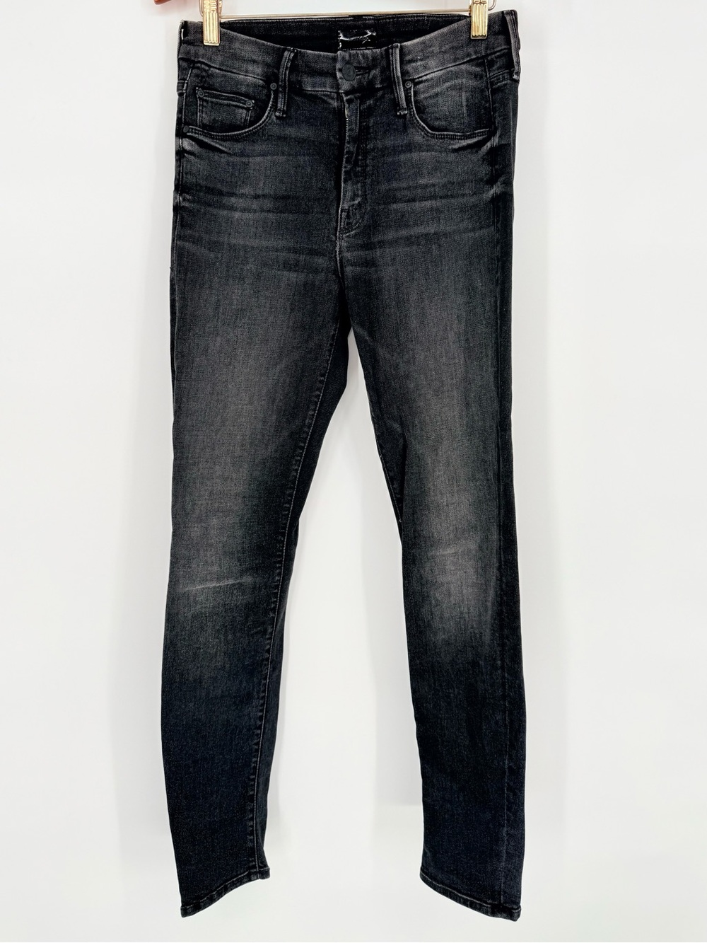 MOTHER The Looker Night Hawk Black High Waist Skinny Jeans 28 Dark Wash Stretch - Picture 2 of 16
